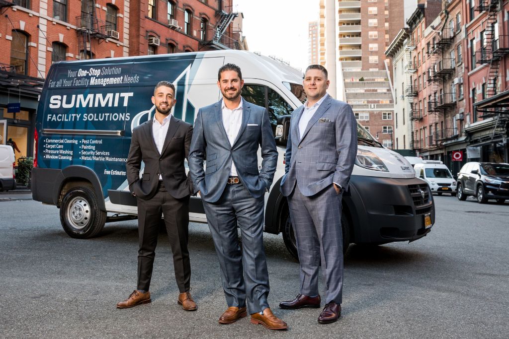 Summit Facility Solutions founder Michael Marrazzo Jr. with Founding Principals Rocco Bove and Eric Malament