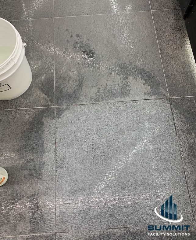 Sample Floor Restoration — Textured Tile Deep Clean